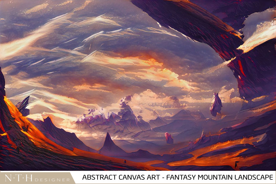 Abastract Canvas Art Fantasy Mountain Landscape