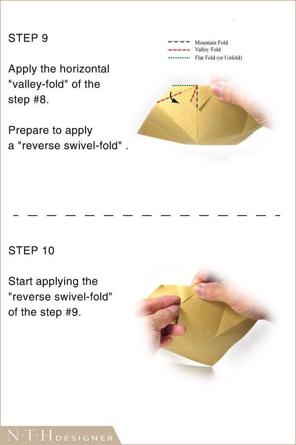 Hướng dẫn gấp hình cái chén Origami bằng giấy - Hình 5