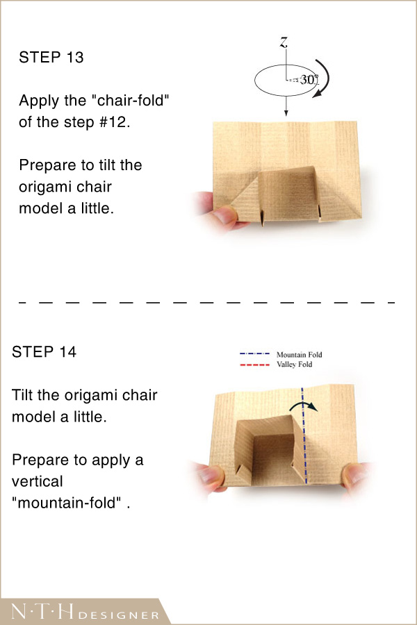 Hướng dẫn gấp hình cái ghế Origami bằng giấy - Hình 7