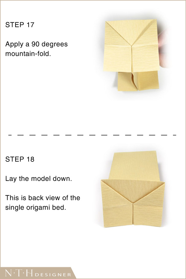 Hướng dẫn gấp hình cái giường Origami bằng giấy - Hình 9