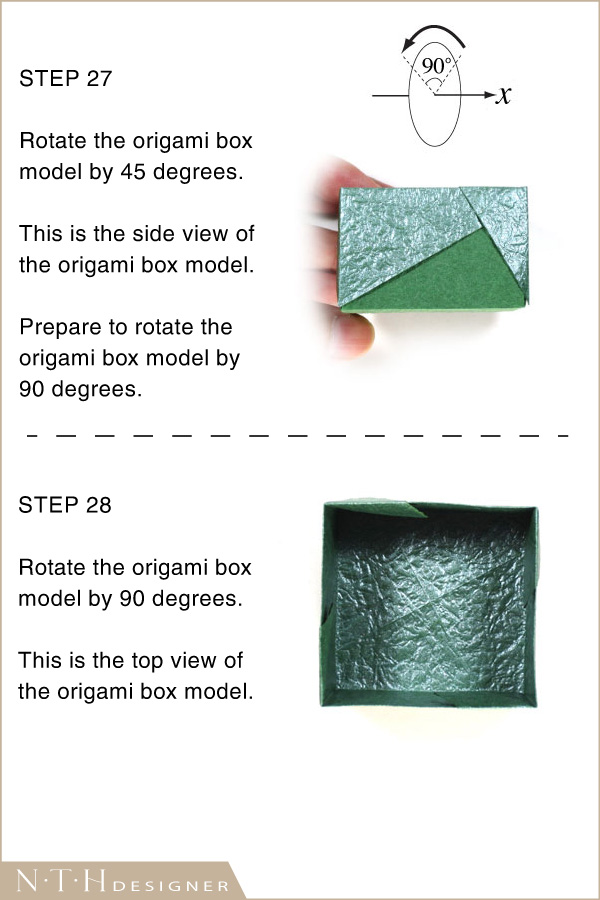 Hướng dẫn gấp hình cái hộp Origami bằng giấy - Hình 14