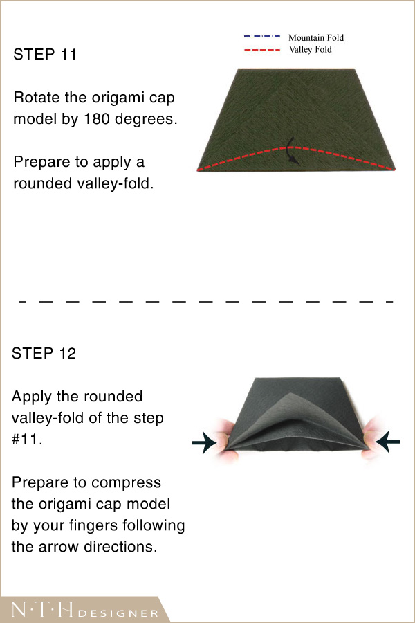 Hướng dẫn gấp hình cái mũ Origami bằng giấy - Hình 6