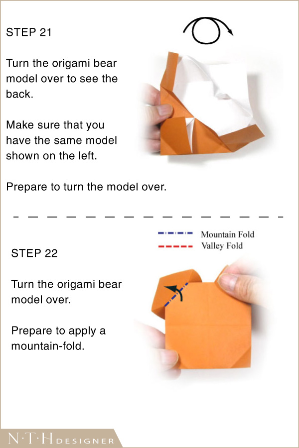 Hướng dẫn gấp hình con Gấu Origami bằng giấy - Hình 11