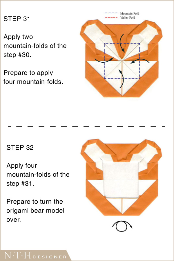 Hướng dẫn gấp hình con Gấu Origami bằng giấy - Hình 16