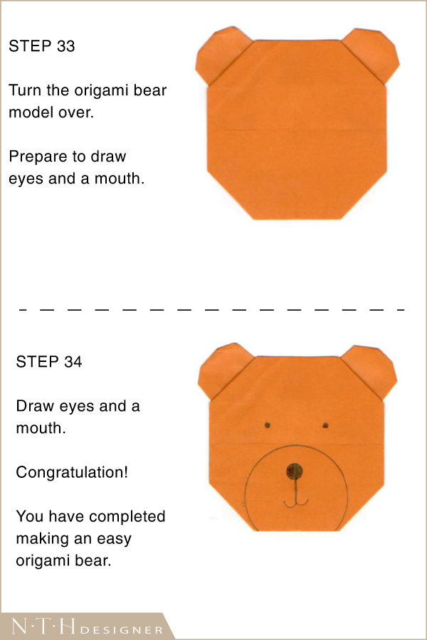 Hướng dẫn gấp hình con Gấu Origami bằng giấy - Hình 17