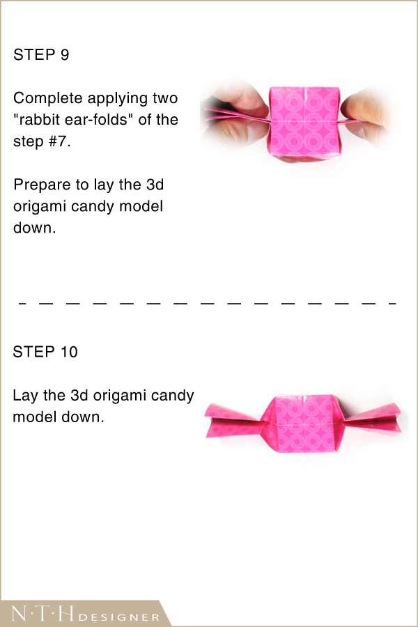 Hướng dẫn gấp hình viên kẹo Origami bằng giấy - Hình 5