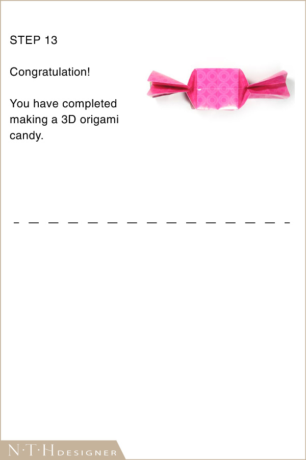 Hướng dẫn gấp hình viên kẹo Origami bằng giấy - Hình 7
