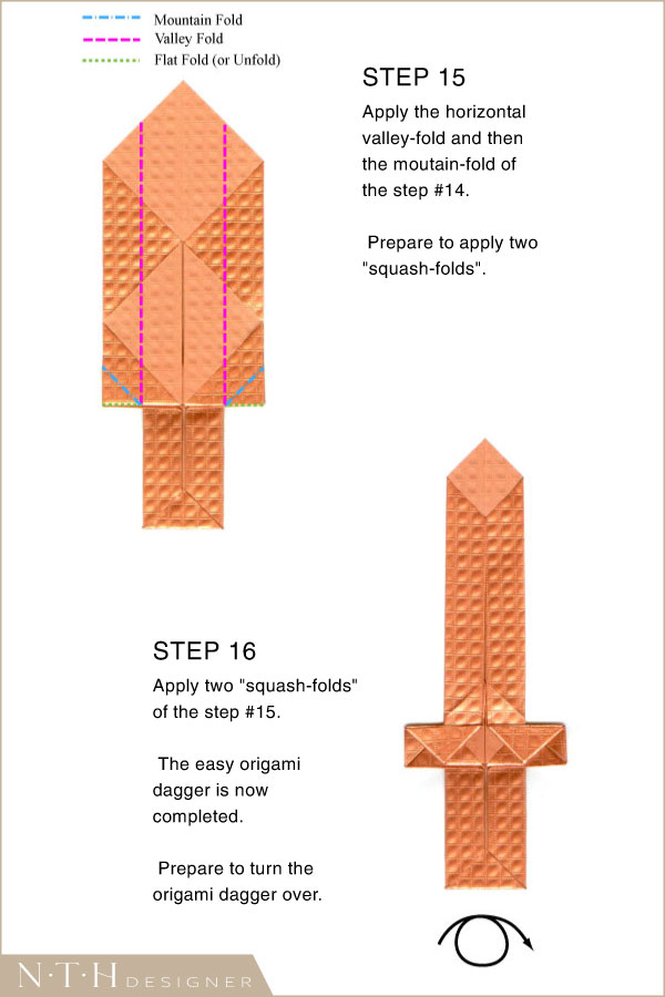 Hướng dẫn xếp hình thanh kiếm bằng giấy Origami Hình 8
