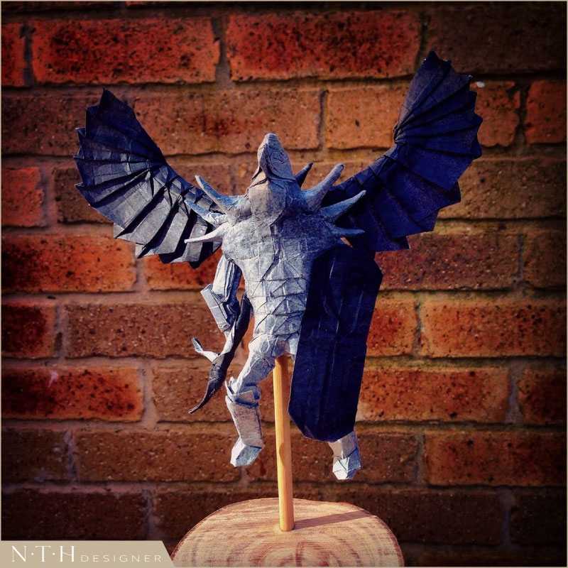 Mẫu thiên thần bằng giấy Origami - Winged Warrior, Designed and Folded by Jordan Langerak
