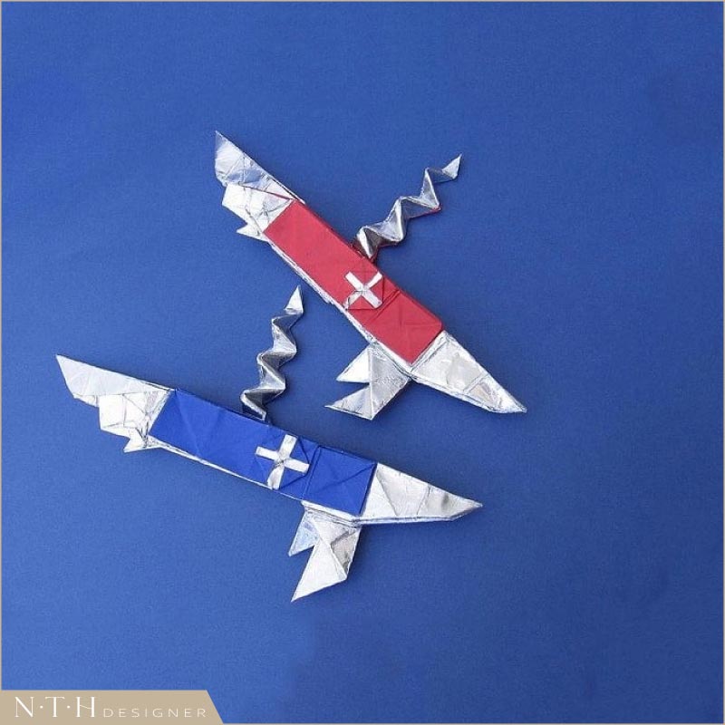 Mẫu gấp giấy Origami vũ khí - Swiss Army Knife