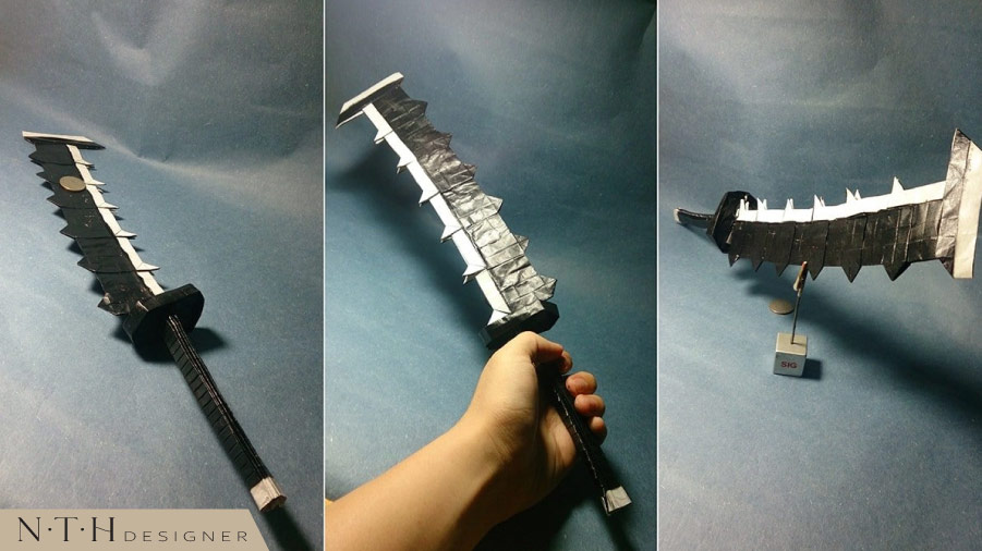 Mẫu giấy gấp vũ khí Origami - Zanpakuto Sword