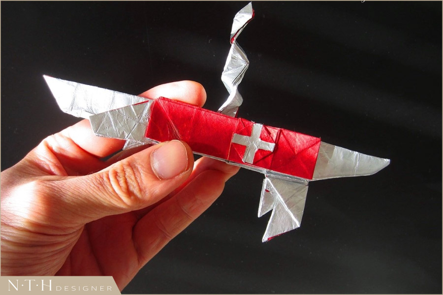 Mẫy giấy xếp Origami vũ khí Swiss Army Knife, Designed by Jun Maekawa