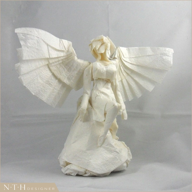 Origami thiên thần - Angel, Designed and Folded by 晓 陈
